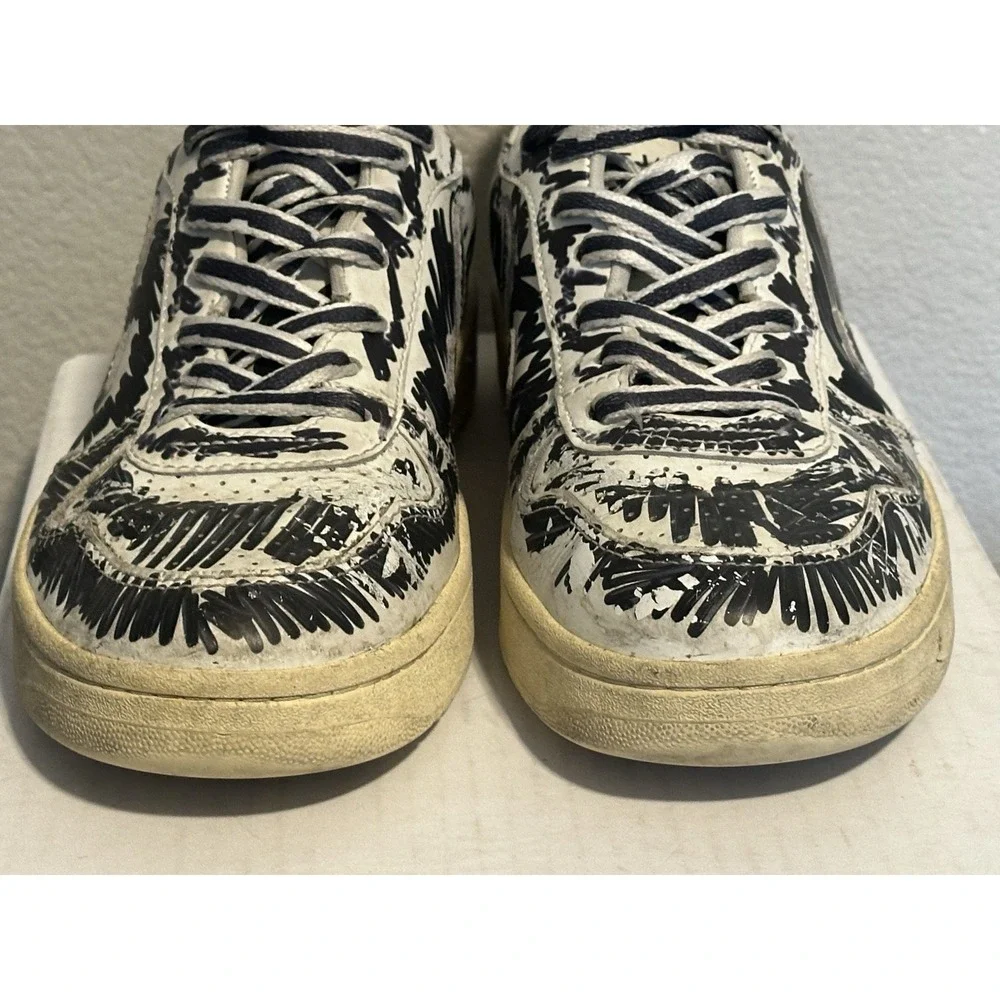 MARNI x VEJA Veja Leather Low Cut Scribble Sneakers‎ Shoes Men's Black 8.5